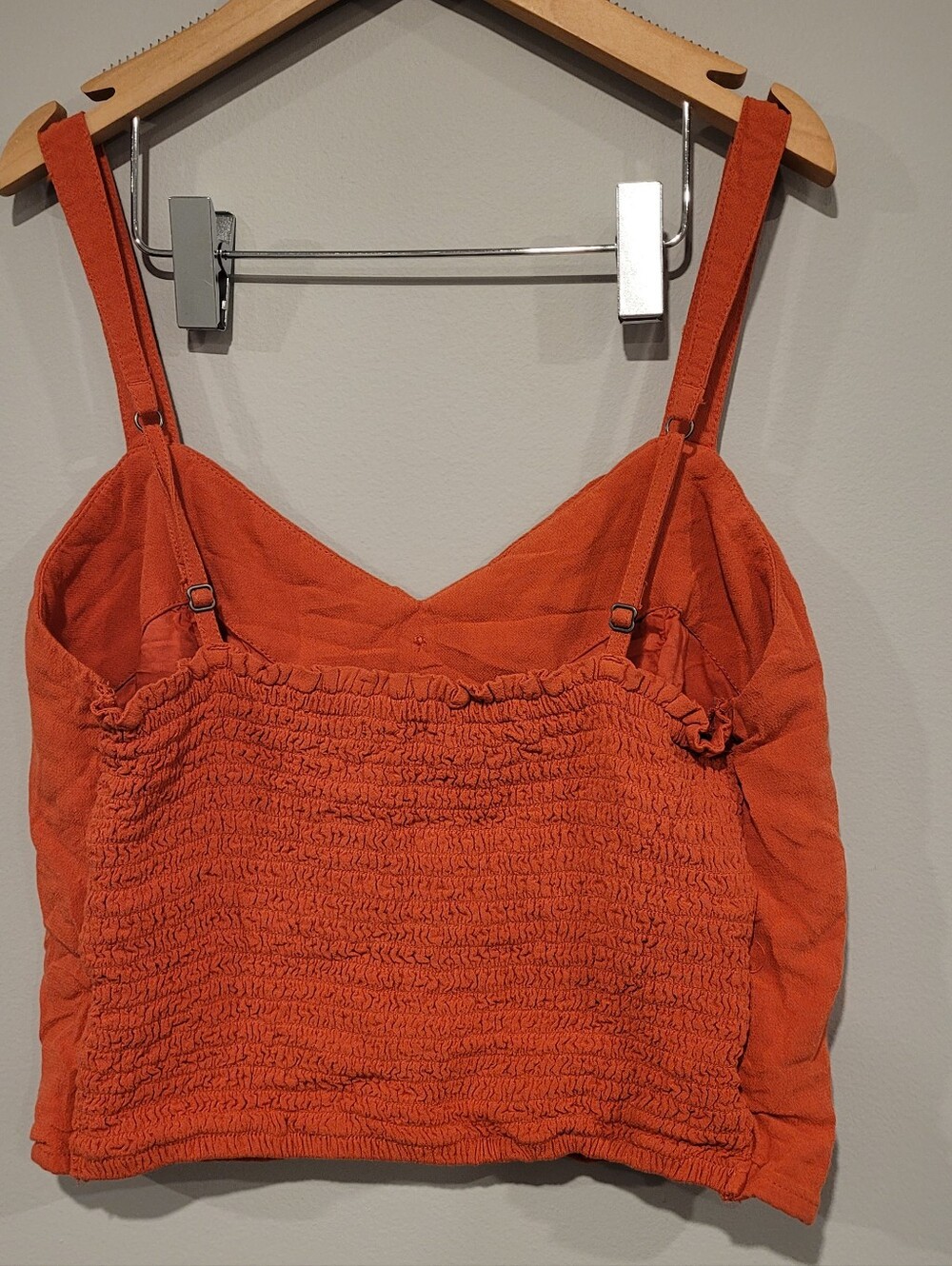 Abercrombie & Fitch Rust Coral Button Front Crop Tank Top Size Small - Picture 2 of 8